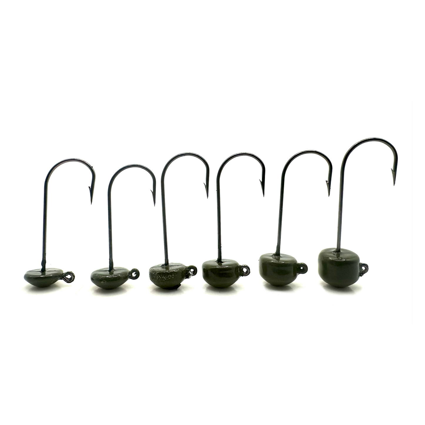 FINESSE JIG HEADS - GREEN PUMPKIN